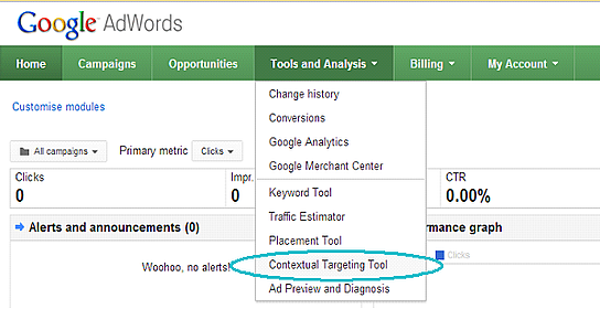 Google Contextual Targeting Tool